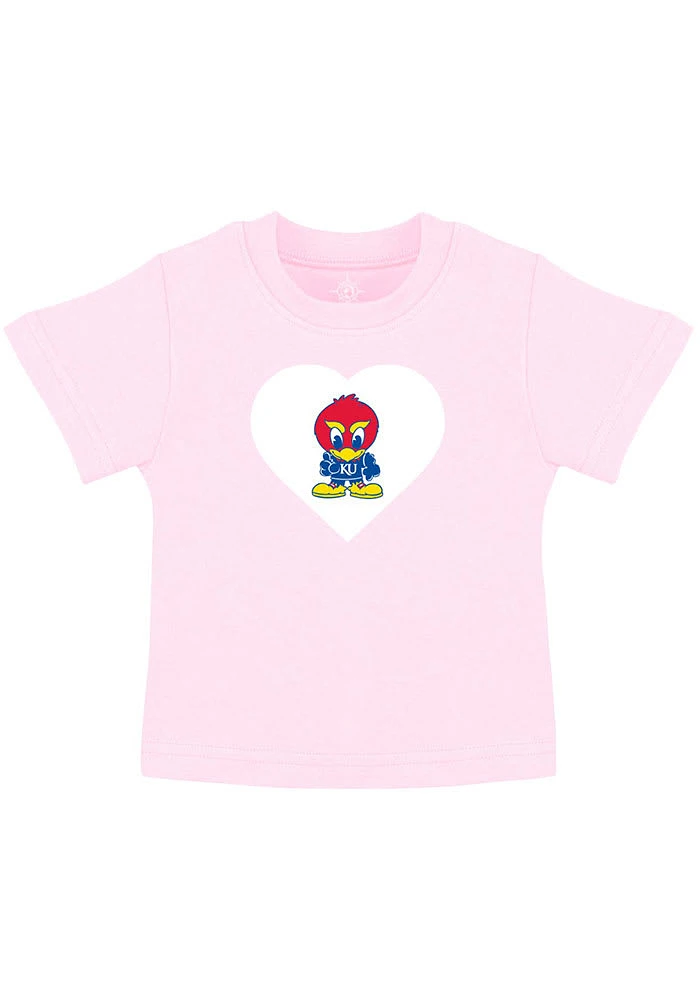 Kansas Jayhawks Toddler Girls Heart Baby Jay Short Sleeve T-Shirt