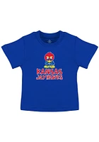 Kansas Jayhawks Toddler Blue Playful Baby Jay Short Sleeve T-Shirt
