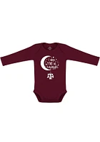 Texas A&M Aggies Baby Maroon Yell At Midnight Long Sleeve One Piece