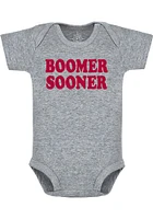 Oklahoma Sooners Baby Grey Boomer Sooner Short Sleeve One Piece