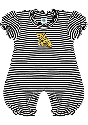 Missouri Western Griffons Baby Black Striped Puff Sleeve Short One Piece