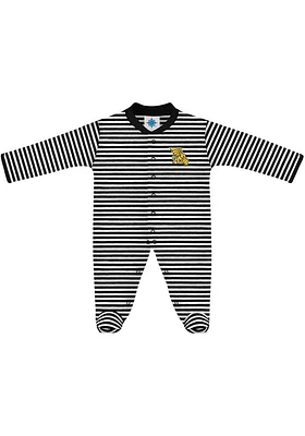 Missouri Western Griffons Baby Black Striped Footed Loungewear One Piece Pajamas