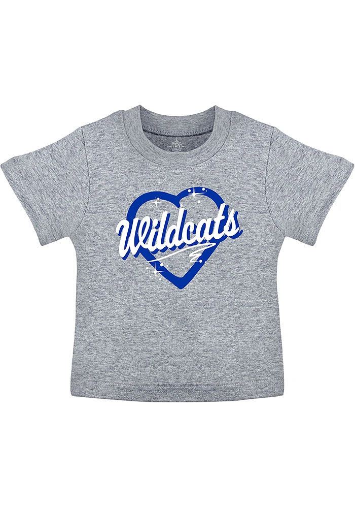 Kentucky Wildcats Toddler Grey Airbrush Heart Short Sleeve T-Shirt