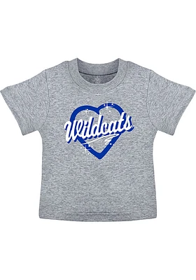 Kentucky Wildcats Toddler Grey Airbrush Heart Short Sleeve T-Shirt