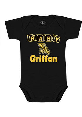 Missouri Western Griffons Baby Black Block Mascot Short Sleeve One Piece