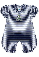 Notre Dame Fighting Irish Baby Navy Blue Striped Puff Sleeve Short One Piece