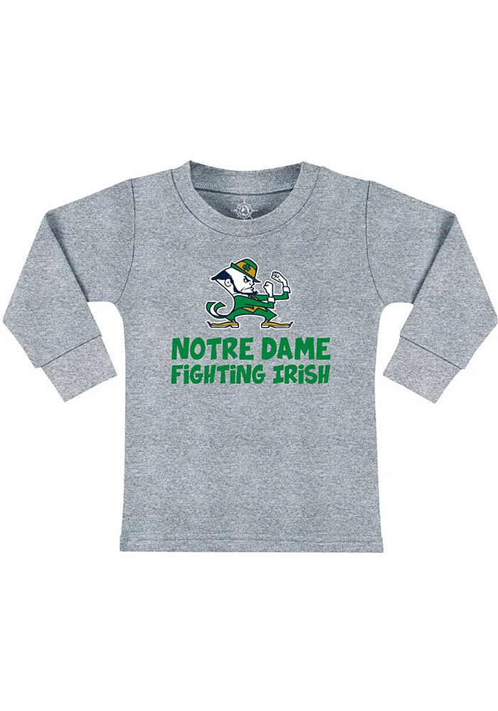 Notre Dame Fighting Irish Toddler Grey Playful Long Sleeve T-Shirt