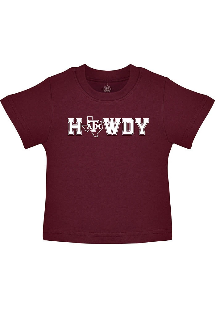 Texas A&M Aggies Toddler Maroon HOWDY Short Sleeve T-Shirt