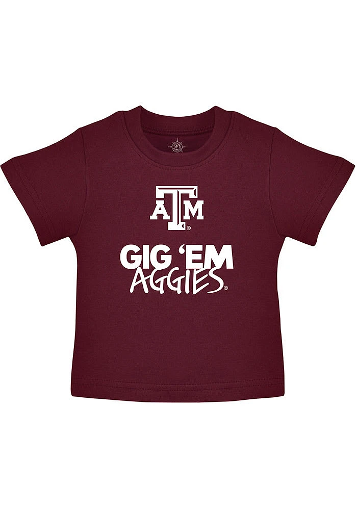 Texas A&M Aggies Toddler Maroon Gig Em Short Sleeve T-Shirt