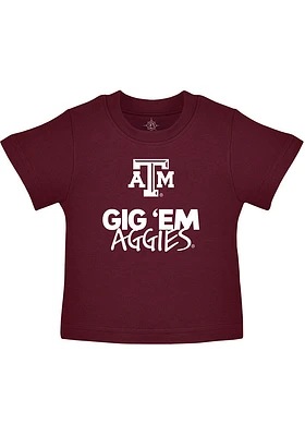 Texas A&M Aggies Toddler Maroon Gig Em Short Sleeve T-Shirt