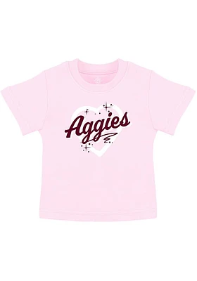 Texas A&M Aggies Toddler Girls Pink AIRBRUSH Short Sleeve T-Shirt