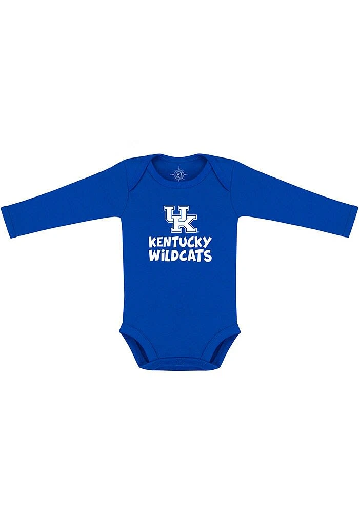 Kentucky Wildcats Baby Blue Playful Long Sleeve One Piece