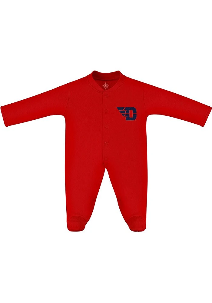 Dayton Flyers Baby Red Footed Loungewear One Piece Pajamas