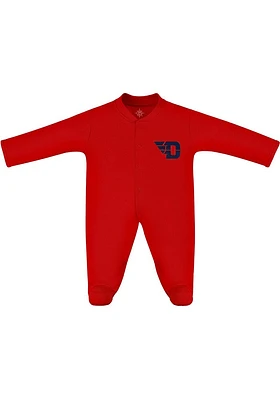 Dayton Flyers Baby Red Footed Loungewear One Piece Pajamas