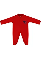 Dayton Flyers Baby Red Footed Loungewear One Piece Pajamas