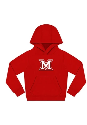 Miami RedHawks Youth Red Primary Logo Long Sleeve Hoodie