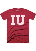 Indiana Hoosiers Red State Shape Classic Short Sleeve Fashion T Shirt