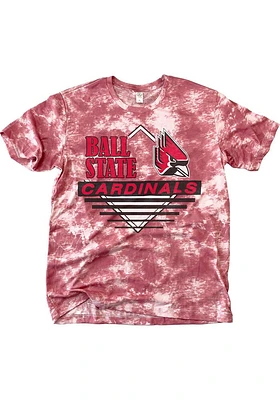 Ball State Cardinals Red Tie Dye Short Sleeve Fashion T Shirt