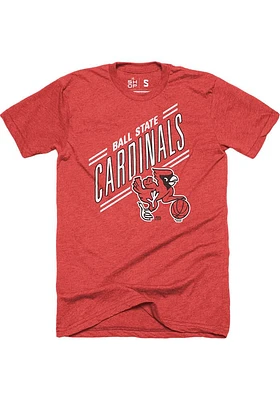 Ball State Cardinals Red Basketball Short Sleeve Fashion T Shirt