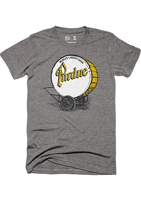 Purdue Boilermakers Grey Big Drum Short Sleeve Fashion T Shirt