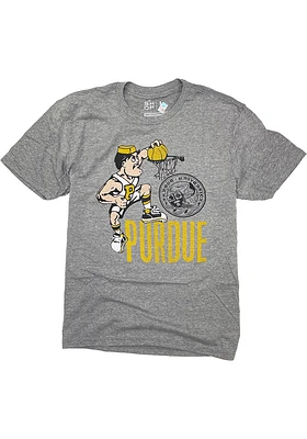 Purdue Boilermakers Grey DUNKING PETE Short Sleeve Fashion T Shirt