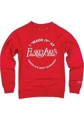 Indianapolis Mens Red Flakey Jakes Long Sleeve Crew Sweatshirt