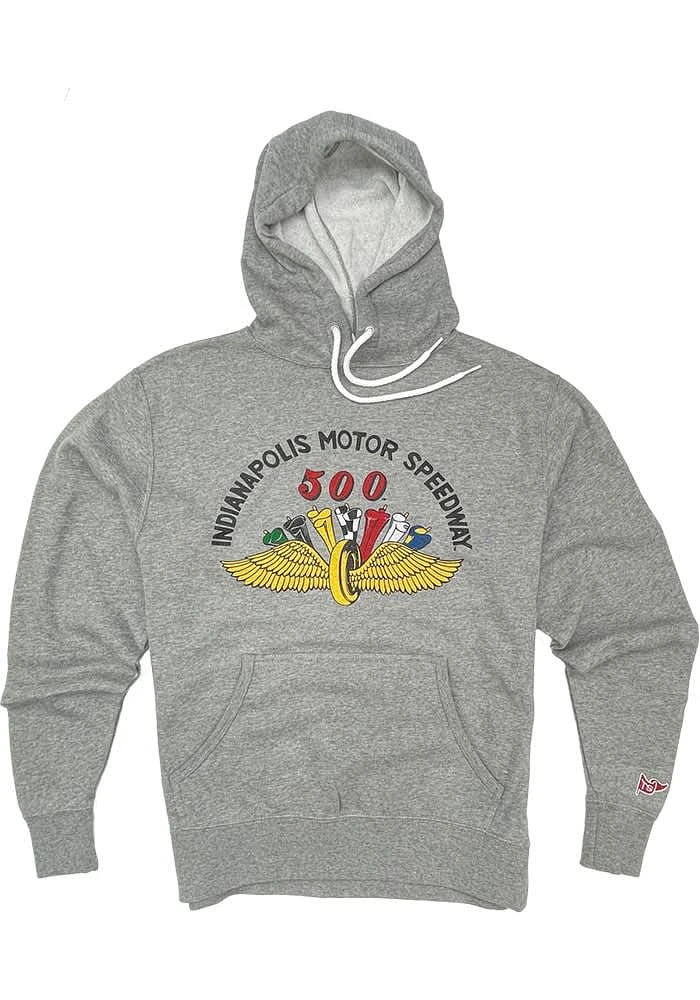 Indy 500 Mens Grey Long Sleeve Hoodie