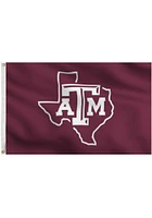 Texas A&M Aggies 3x5 Texas Outline Grommet Silk Screen Grommet Flag - Maroon