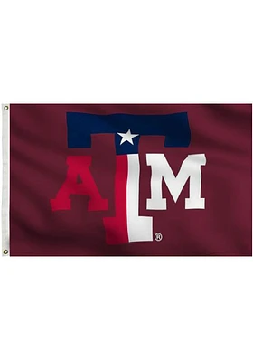 Texas A&M Aggies 3x5 Texas Colors Grommet Silk Screen Grommet Flag - Maroon
