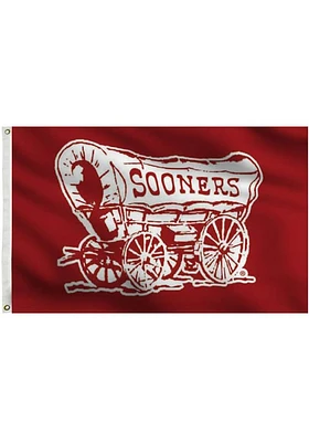 Oklahoma Sooners 3x5 Red Grommet Design Silk Screen Grommet Flag - Crimson