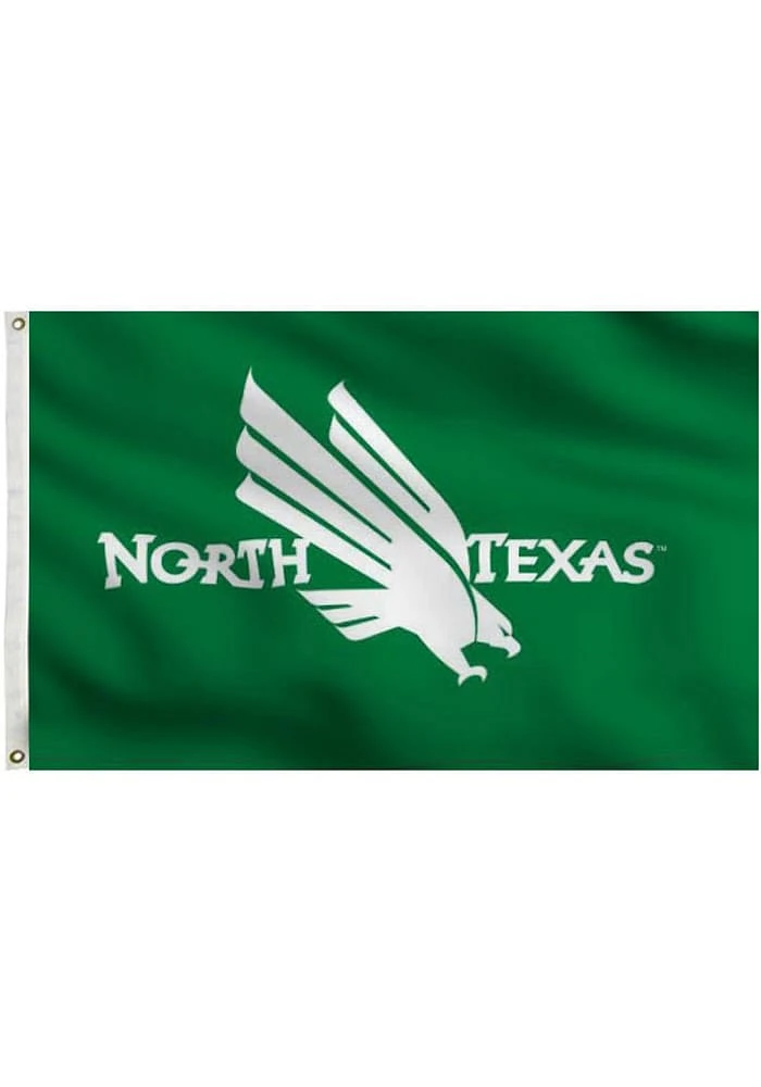 North Texas Mean Green 3x5 Gren Grommet Silk Screen Grommet Flag - Green