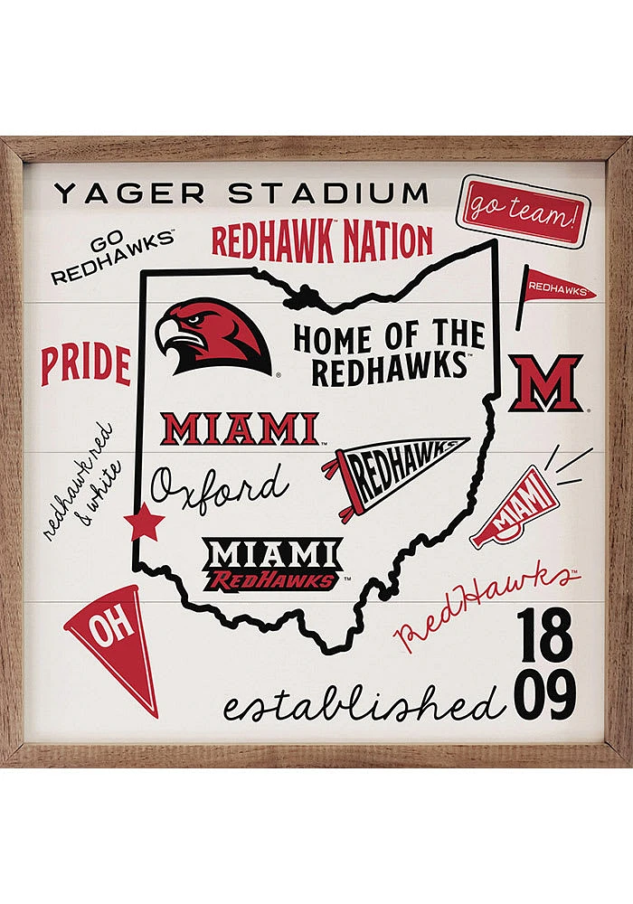 Miami RedHawks 12x12 Design Sign