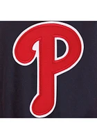Mens Philadelphia Phillies Reversible Hooded Heavyweight Jacket - Navy Blue