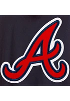 Mens Atlanta Braves Reversible Hooded Heavyweight Jacket - Navy Blue