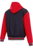 Mens Philadelphia 76ers Reversible Hooded Heavyweight Jacket - Navy Blue