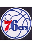 Mens Philadelphia 76ers Reversible Hooded Heavyweight Jacket - Navy Blue
