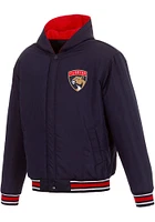 Mens Florida Panthers Reversible Hooded Heavyweight Jacket - Navy Blue
