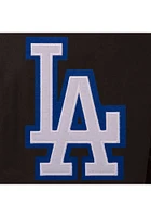 Mens Los Angeles Dodgers Reversible Wool Leather Heavyweight Jacket - Black