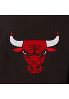 Mens Chicago Bulls Reversible Wool Leather Heavyweight Jacket - Black