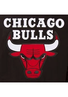 Mens Chicago Bulls Reversible Wool Leather Heavyweight Jacket - Black