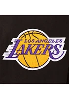 Mens Los Angeles Lakers Reversible Wool Leather Heavyweight Jacket - Black