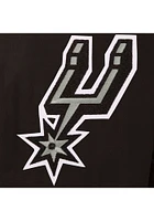 Mens San Antonio Spurs Reversible Wool Leather Heavyweight Jacket - Black