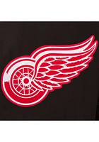 Mens Detroit Red Wings Reversible Wool Leather Heavyweight Jacket - Black