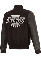 Mens Los Angeles Kings Reversible Wool Leather Heavyweight Jacket - Black