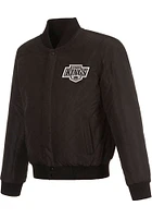 Mens Los Angeles Kings Reversible Wool Leather Heavyweight Jacket - Black