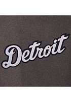 Mens Detroit Tigers Reversible Wool Leather Heavyweight Jacket - Grey