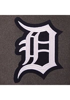 Mens Detroit Tigers Reversible Wool Leather Heavyweight Jacket - Grey