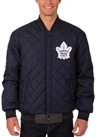 Mens Toronto Maple Leafs Reversible Wool Leather Heavyweight Jacket - Grey