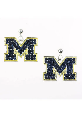 Michigan Wolverines Bling Womens Earrings