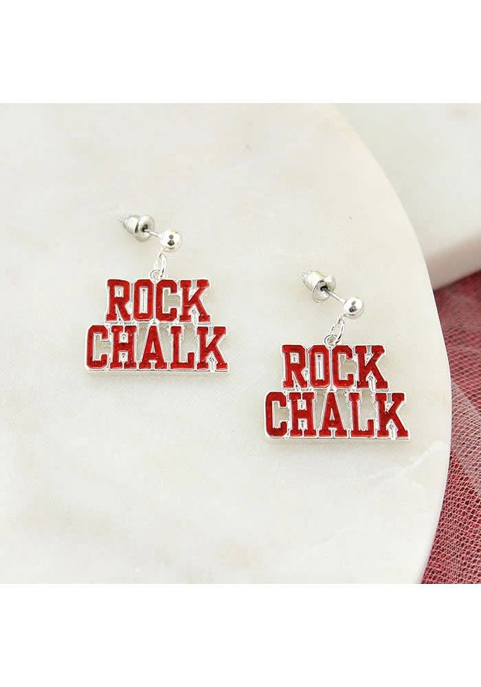 Kansas Jayhawks Slogan Womens Earrings